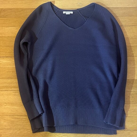 Athleta Hanover Refined soft and cozy V-Neck Sweater purple S - Picture 8 of 10